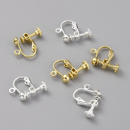 Brass Clip-on Earring Findings KK-Z007-21-1