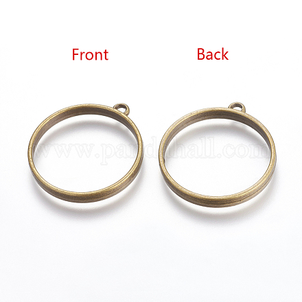 Tibetan Style Alloy Ring Frame Pendants for DIY Resin Pendants TIBEP-M019-01AB-NF-1