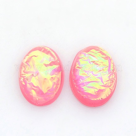 Oval Resin Imitated Opal Cabochons CRES-L007-19-1