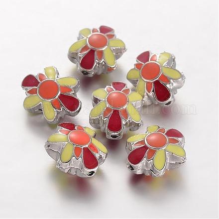 Aleación de esmalte de 3-hoyo guru beads ENAM-O025-38-1