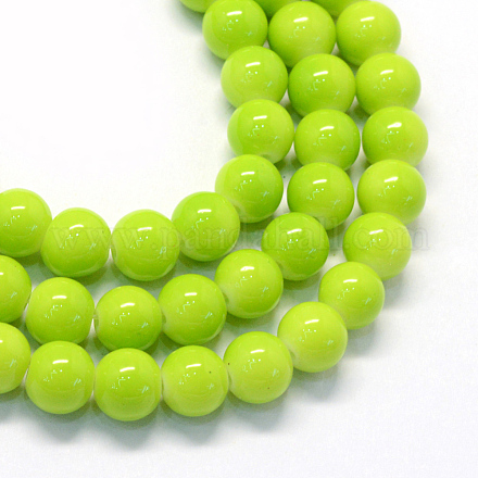 Baking Painted Glass Round Bead Strands DGLA-Q020-8mm-25-1