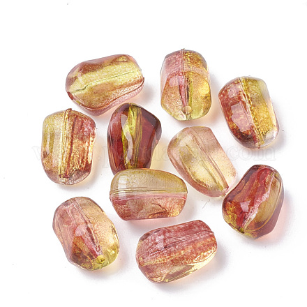 Two Tone Transparent Spray Painted Acrylic Bead ACRP-T005-21-1