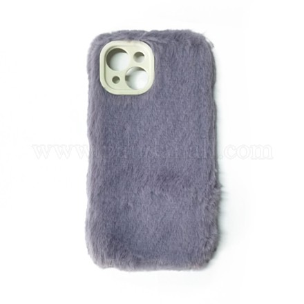 女性の女の子のための暖かい豪華な携帯電話ケース  iphone14のためのプラスチック製の冬のカメラ保護カバー  紫色のメディア  15.4x8x1.4cm COHT-PW0001-06D-05-1