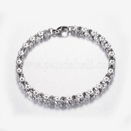 304 Stainless Steel Bracelets STAS-F027-08-1
