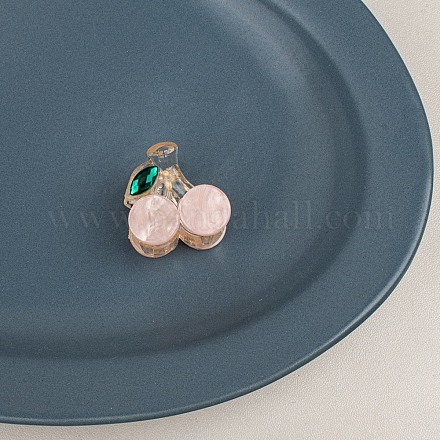 桜の形のミニかわいいプラスチック製の爪ヘアクリップ  女の子のための  ピンク  25x25mm PW23030968707-1