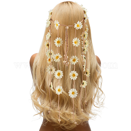 Tuch Sonnenblume Hippie Stirnband Blumenkrone OHAR-WH0011-12C-1