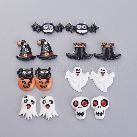 Halloween Theme Resin Cabochons CRES-X0010-08-1
