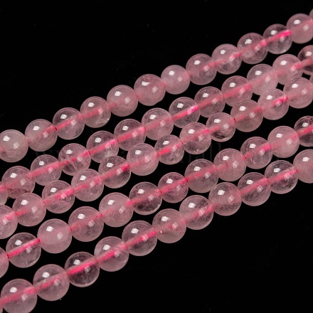 Fili di perline quarzo roso  naturale  X-G-L104-6mm-01-1