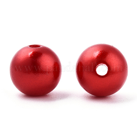 Spray Painted ABS Plastic Imitation Pearl Beads OACR-T015-05C-13-1