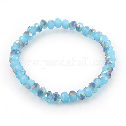 Electroplate Glass Beads Stretch Bracelets BJEW-JB04021-03-1