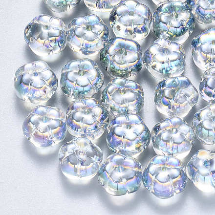 Transparent Spray Painted Glass Beads GLAA-S190-002C-01-1