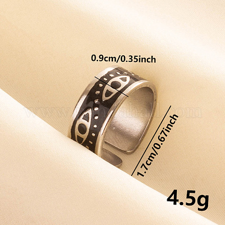 Стильное эмалированное кольцо-манжета из нержавеющей стали 304 JG6987-1-1