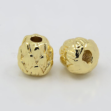 Real 18K Gold Plated Brass Flower Beads KK-K093-09G-1