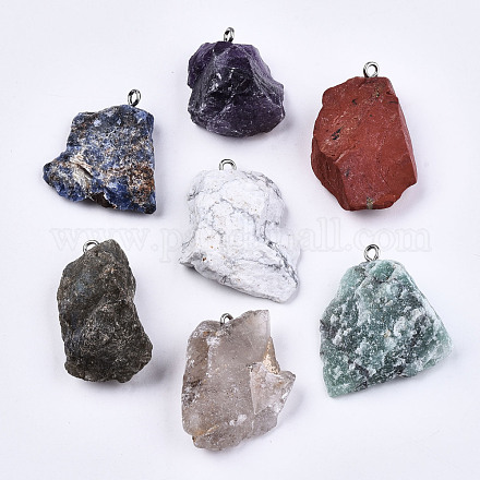 Pendentifs pierres précieuses naturelles mixtes G-N332-022-1