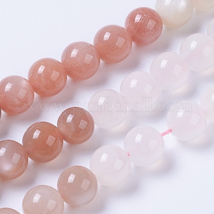 Natürliche sunstone Perlen Stränge G-F568-227-8mm-1