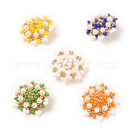 Handmade Glass Seed Beads Woven Beads PALLOY-JF00498-1
