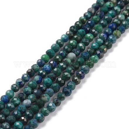 Brins de perles naturelles de chrysocolle et de lapis-lazuli X-G-D463-08B-1