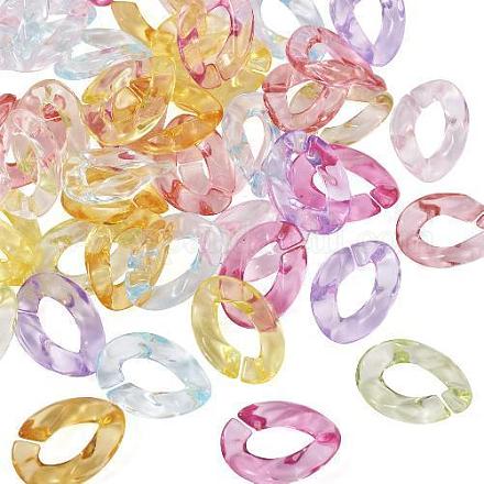 Pandahall 225 piezas 9 colores anillos de unión de acrílico transparente MACR-TA0001-30-1