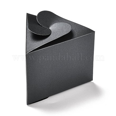 三角キャンディー紙箱  ソリッドカラーのギフト包装箱  結婚式のベビーシャワーのパーティーの好意のために  ブラック  10.4x11.9x9cm CON-C004-A01-1