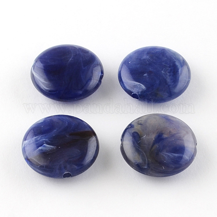 Perles acryliques rondes d'imitation pierre précieuse OACR-R051-09-1