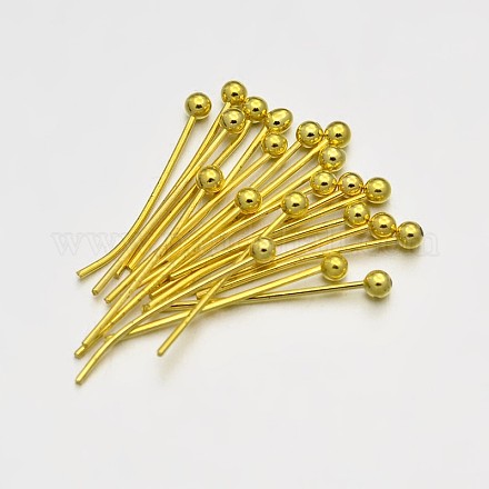Brass Ball Head Pins KK-E647-19G-18mm-1