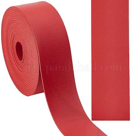 GORGECRAFT 118 Inch Double Sided Leather Strip Strap 1.18 Inch Wide Smooth Leather Belt Wrap Flat Cord for DIY Crafts Projects Clothing Making Bag Handles Belts (Red) DIY-GF0004-62B-1