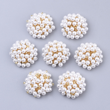 Cabujones de perlas de imitación de plástico ABS X-FIND-S319-25A-1