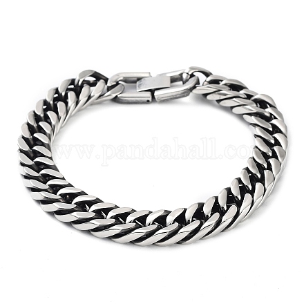 304 bracelets chaînes à maillons cubains en acier inoxydable pour hommes BJEW-D031-06P-1