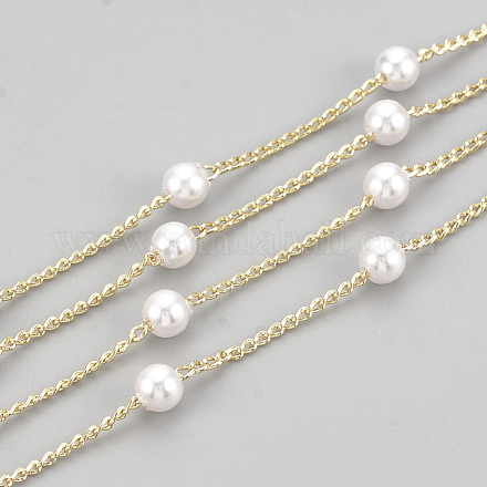 Chaînes en perles d'imitation imitation plastique abs faites main CHC-S004-08G-1