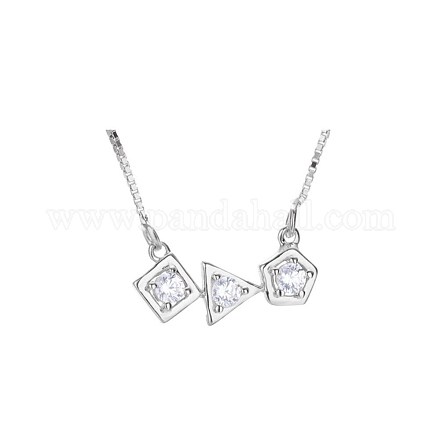 Ожерелье с подвеской из кубического циркония для девушек и женщин NJEW-BB44436-A-1