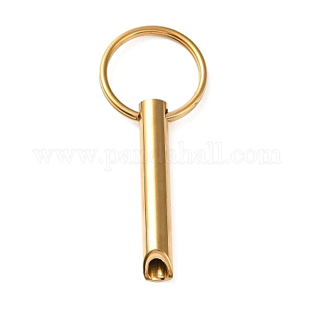 304 Schlüsselanhänger mit Angst-Atempfeife aus Edelstahl KEYC-P013-01G-1