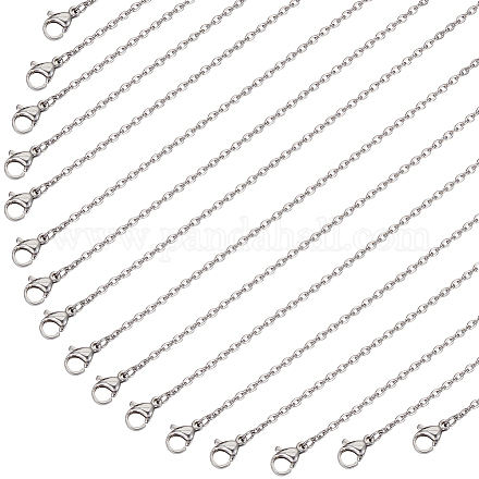 Sunnyclue 20 pz 304 set di collane con catena portacavi in acciaio inossidabile STAS-SC0006-22P-1