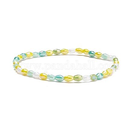 Sparkling Glass Beaded Stretch Bracelet for Women BJEW-JB07664-03-1