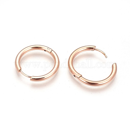 304 Stainless Steel Hoop Earrings EJEW-P177-RG-07-1
