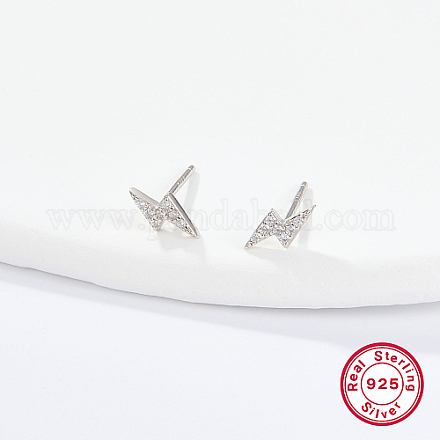 Sterling Silver Micro Pave Cubic Zirconia Stud Earrings ES4538-2-1