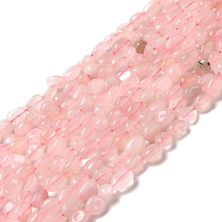 Granos naturales de abalorios de cuarzo rosa G-I351-B05-1