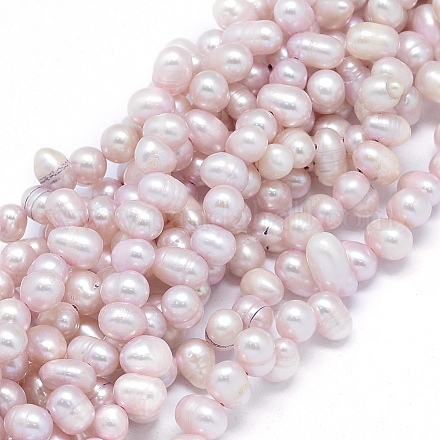Hilos de perlas de agua dulce cultivadas naturales teñidas PEAR-L021-14B-1