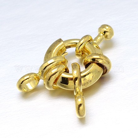 Brass Spring Ring Clasps KK-L082E-01G-1