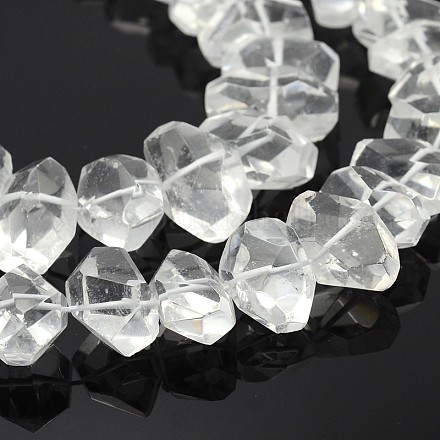 Chapelets des perles en quartzde cristal naturelles  pépites G-P082-20-1