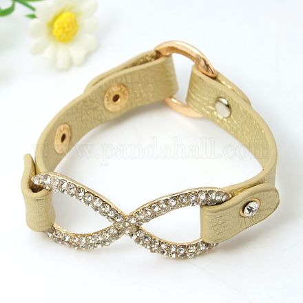 Fashion PU link braccialetti di cuoio X-BJEW-G346-03-1