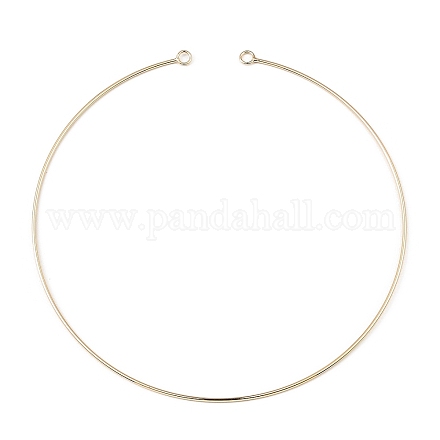 真鍮リンクネックレス作り用  ミニマリズムの硬いネックレス  リング  ゴールドカラー  5-1/4インチ（13.5cm）  穴：4mm KK-R151-01G-1