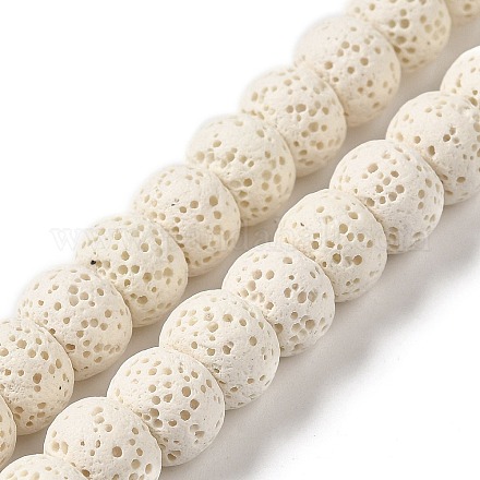 Brins de perles teintes en pierre de lave naturelle X-G-Z036-A01-04-1