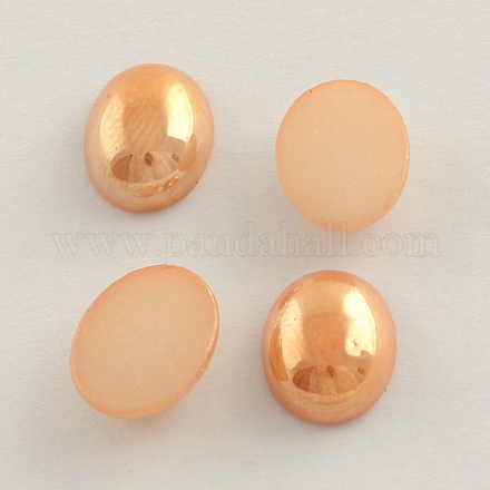 Pearlized Plated Opaque Glass Cabochons PORC-S804-4x6-42-1