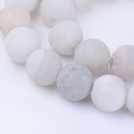 Chapelets de perles d'agate naturelle X-G-Q462-8mm-09-1