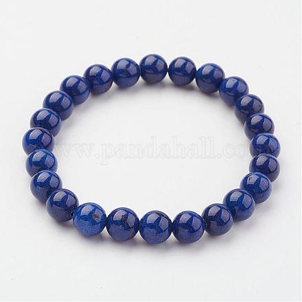 Bracelets élastiques en perles de mashan naturelles BJEW-JB03077-02-1