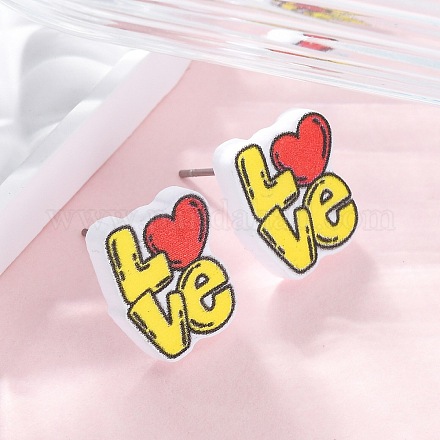 Деревянные серьги-гвоздики EJEW-M063-01B-1