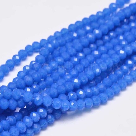 Chapelets de perles en rondelles facettées en verre X-GLAA-I033-4mm-01-1