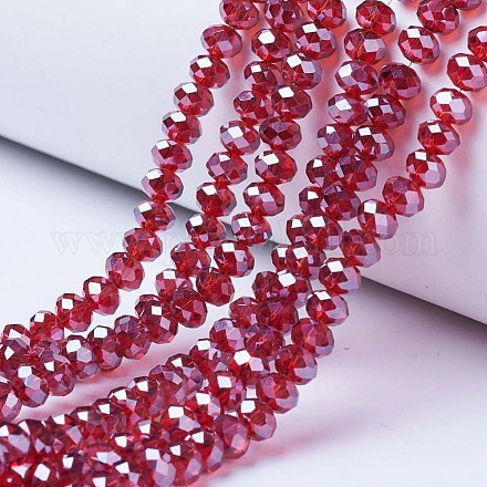 Electroplate Glass Beads Strands X-EGLA-A034-T6mm-A06-1