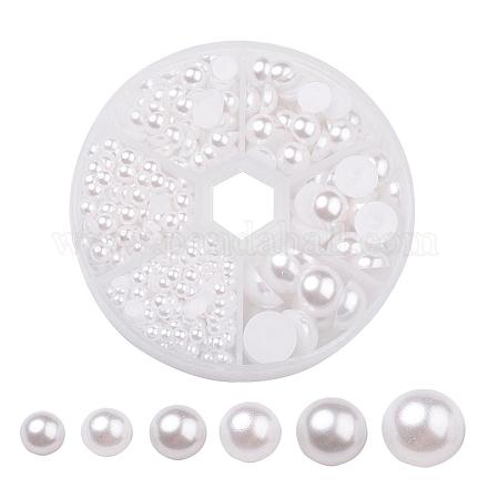 1caja de plástico abs imitación perla cúpula cabujones SACR-X0002-B-1