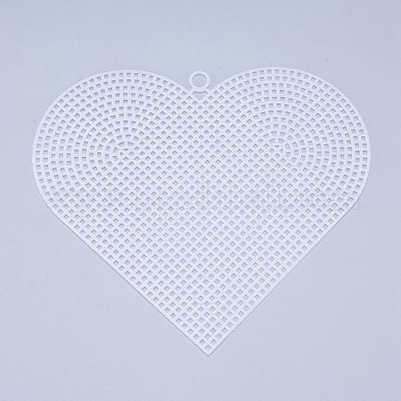 Plastic Mesh Canvas Sheets, for Embroidery, Acrylic Yarn Crafting, Knit and  Crochet Projects, Heart, White, 14.8x16.8x0.12x0.75cm, Hole: 2x2mm